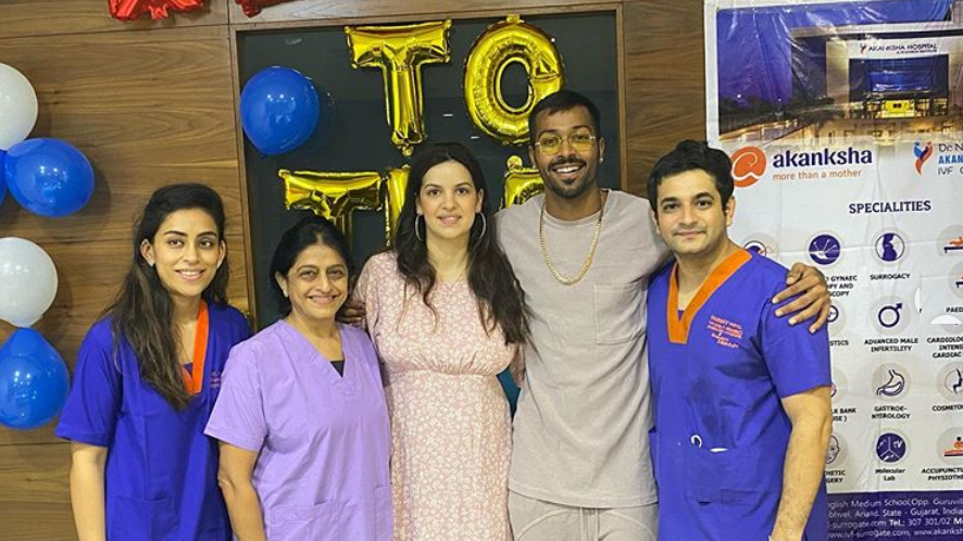 Hardik Pandya and Natasa Stankovic celebrated birth of their first child with doctors 