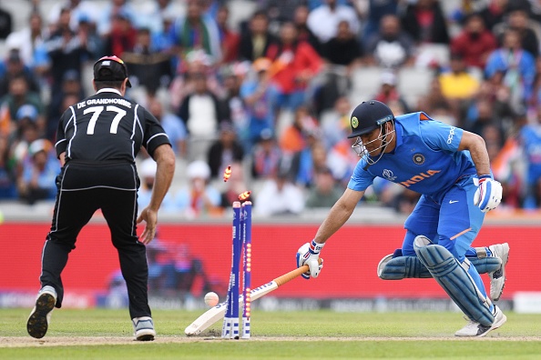 MS Dhoni was run out for 50 in the 2019 WC semi-final vs NZ, ending India's hopes | Getty