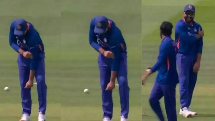 ENG v IND 2022: WATCH - Rohit Sharma quickly puts his shoulder back after dislocating it in the Lord's ODI