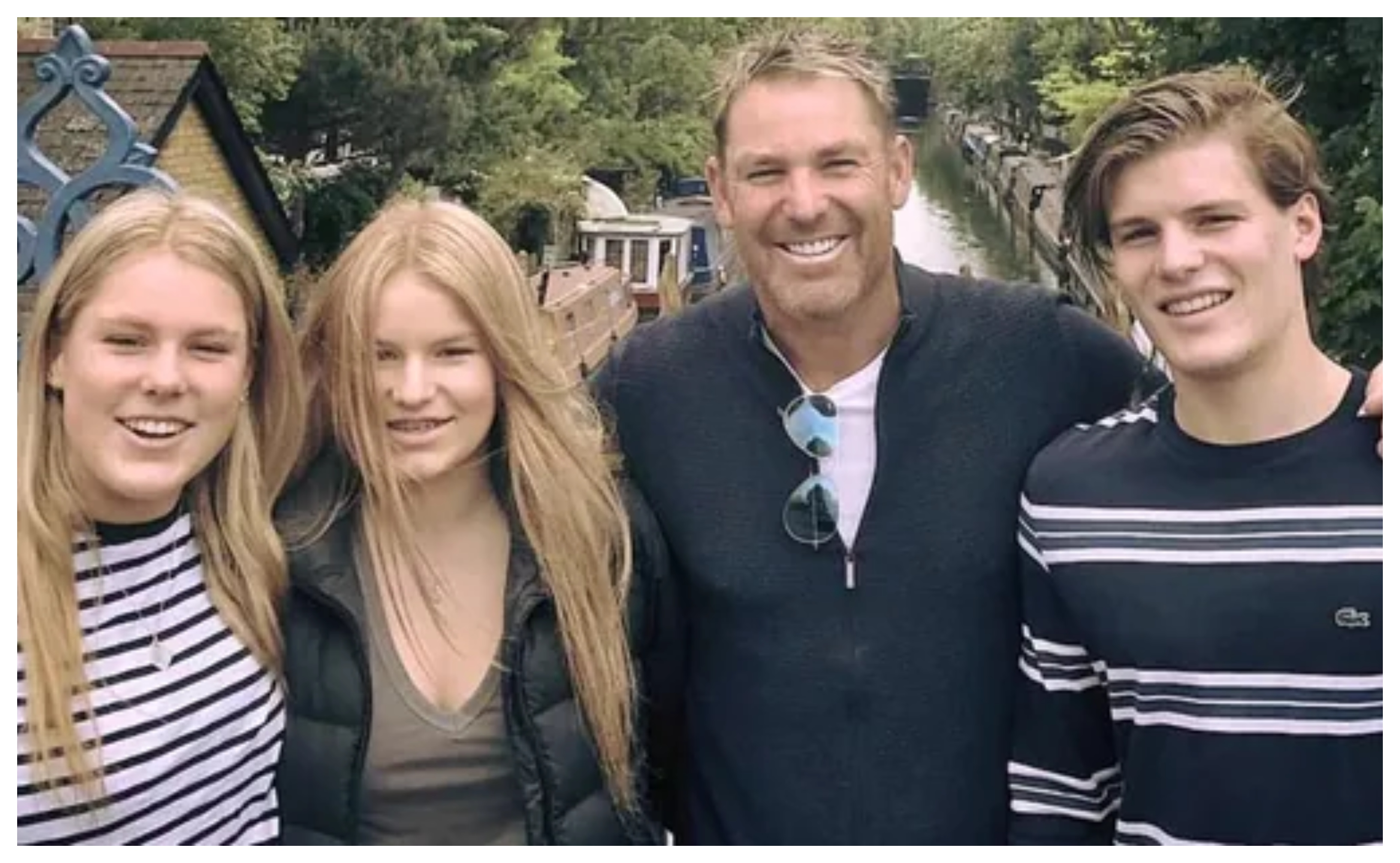 Shane Warne with his son and daughters | Twitter