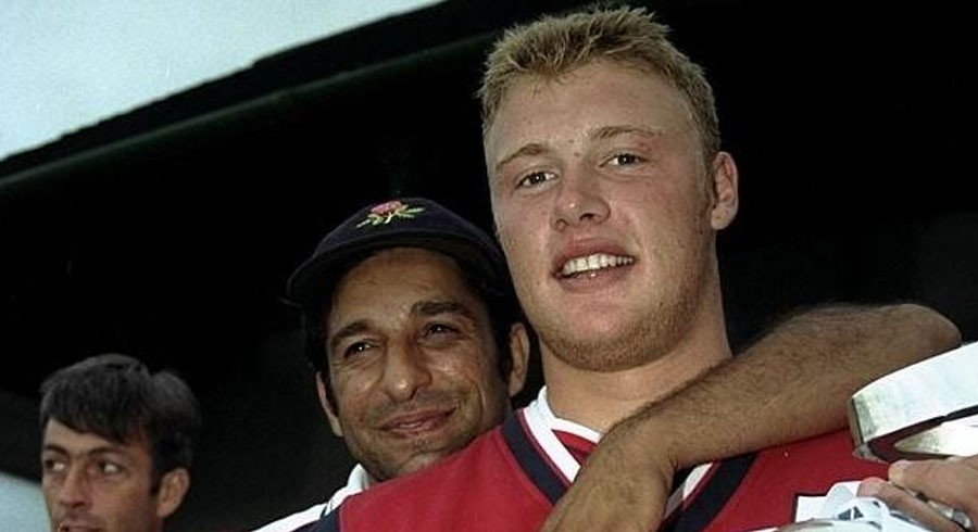 Wasim and Flintoff played together for Lancashire |  AFP
