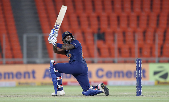 Suryakumar Yadav hit a spectacular six off first ball | Getty Images