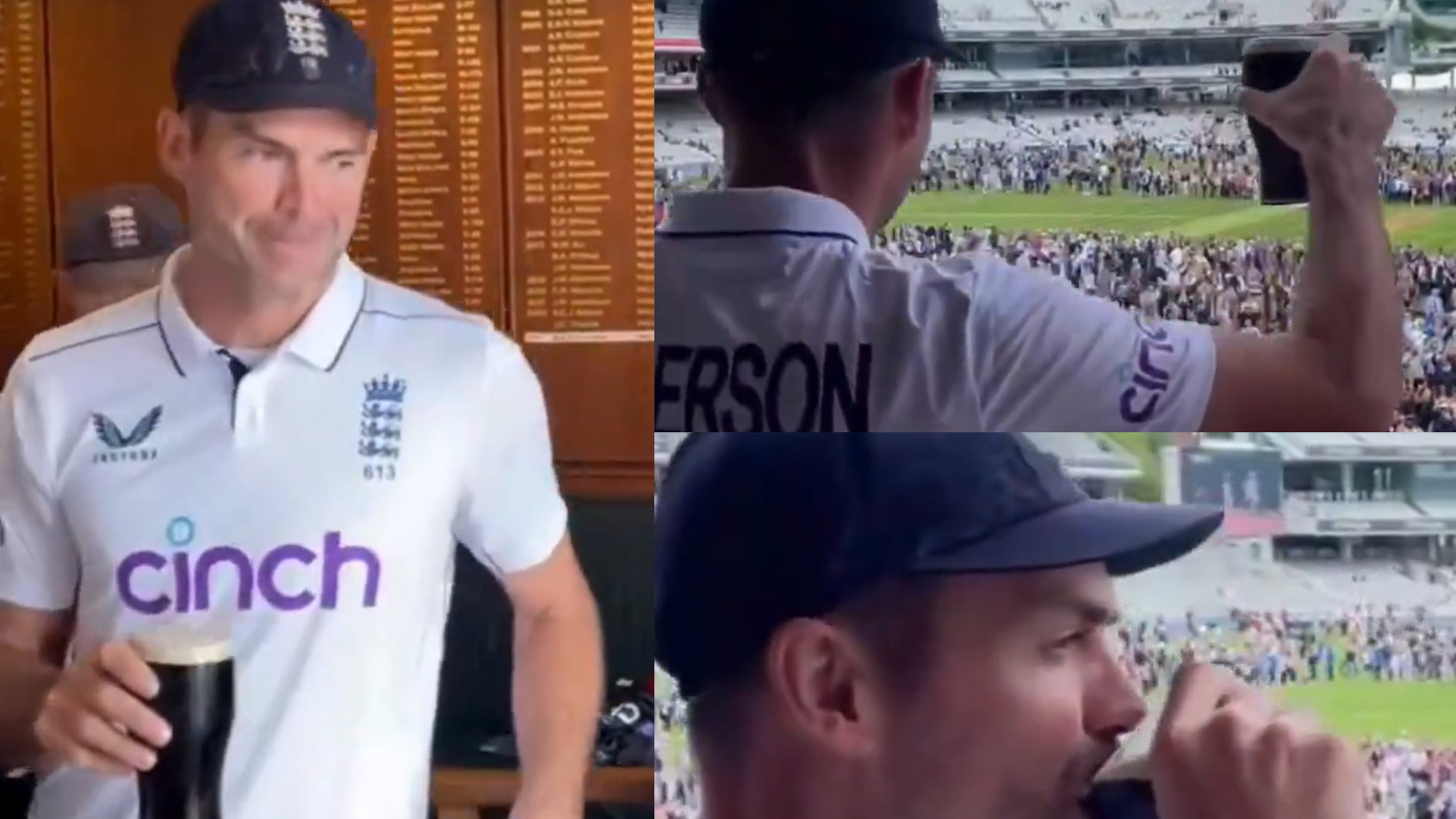 ENG v WI 2024: WATCH- James Anderson drinks beer in Lord’s balcony after retirement from international cricket