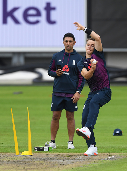 Mahmood watches closely as Tom Curran hits the delivery stride | Getty