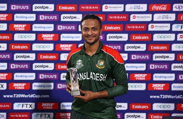 Shakib Al Hasan earned the Player-of-the-Match award for his all-round effort | Getty