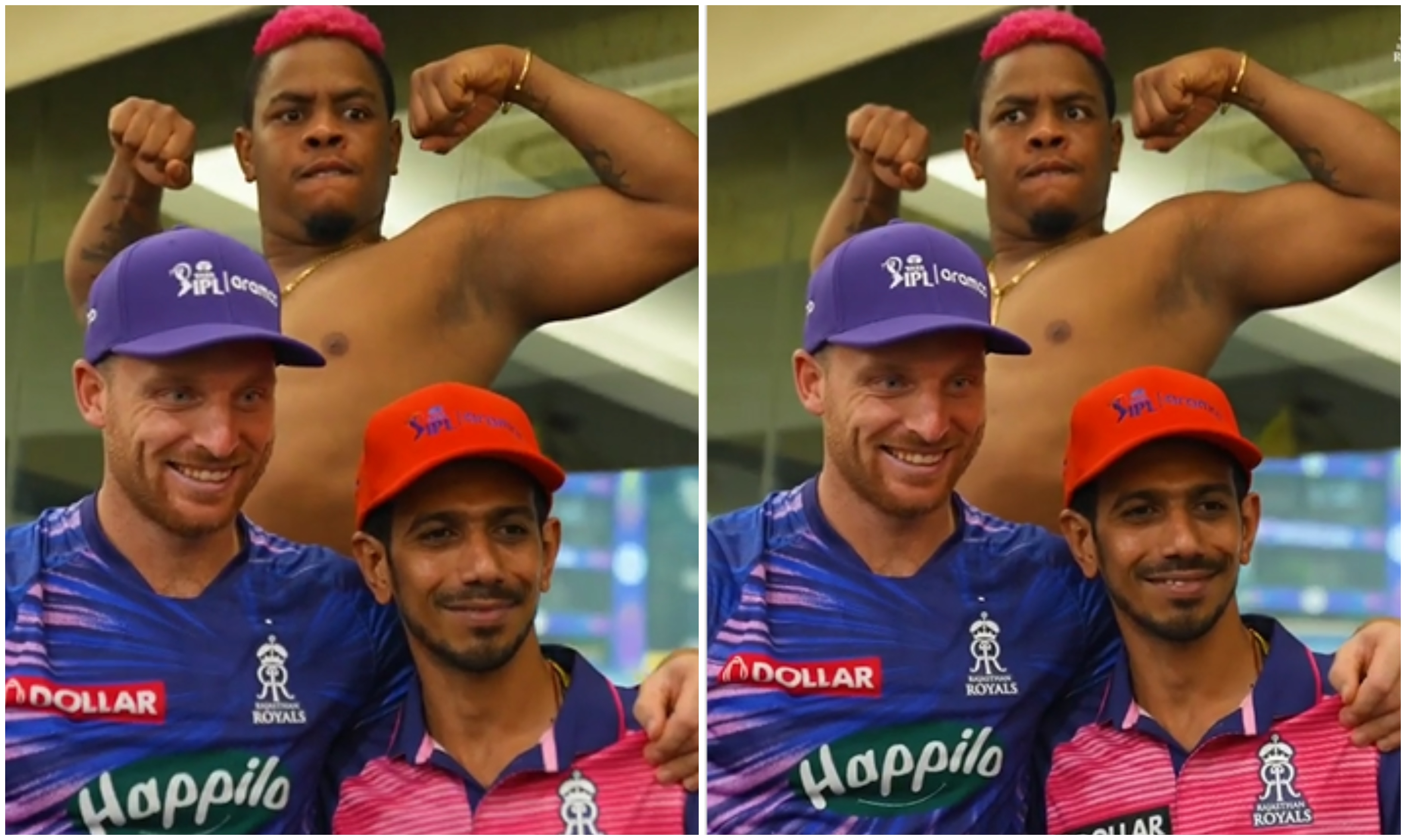 Jos Buttler, Yuzvendra Chahal and Shimron Hetmyer | Rajasthan Royals/Instagram