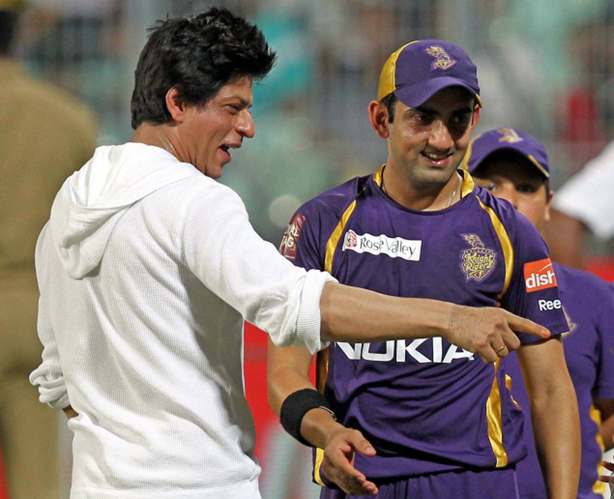 Gautam Gambhir with Shah Rukh Khan during his time as KKR captain | X