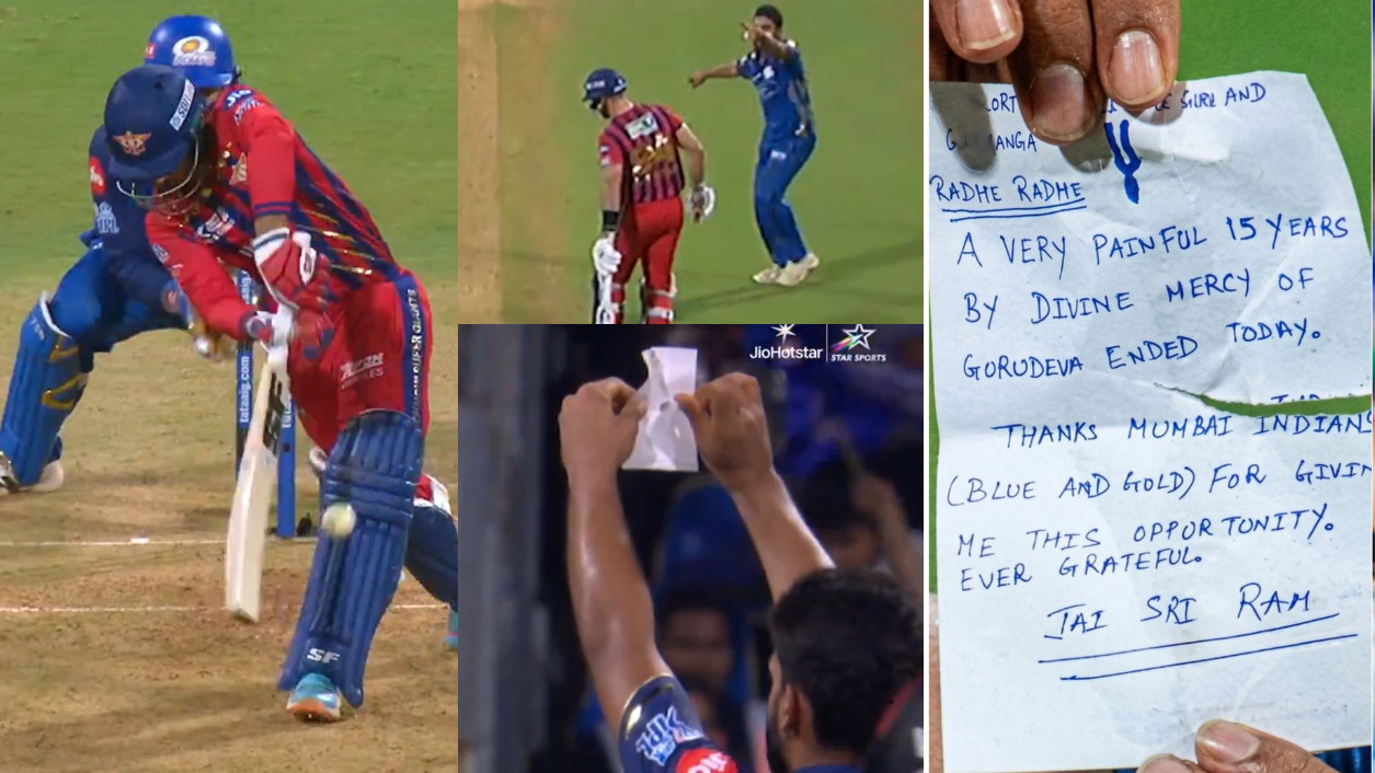 IPL 2026: WATCH- “Jai Shri Ram”- Raghu Sharma celebrates maiden IPL wicket with emotional note; thanks God, MI for opportunity