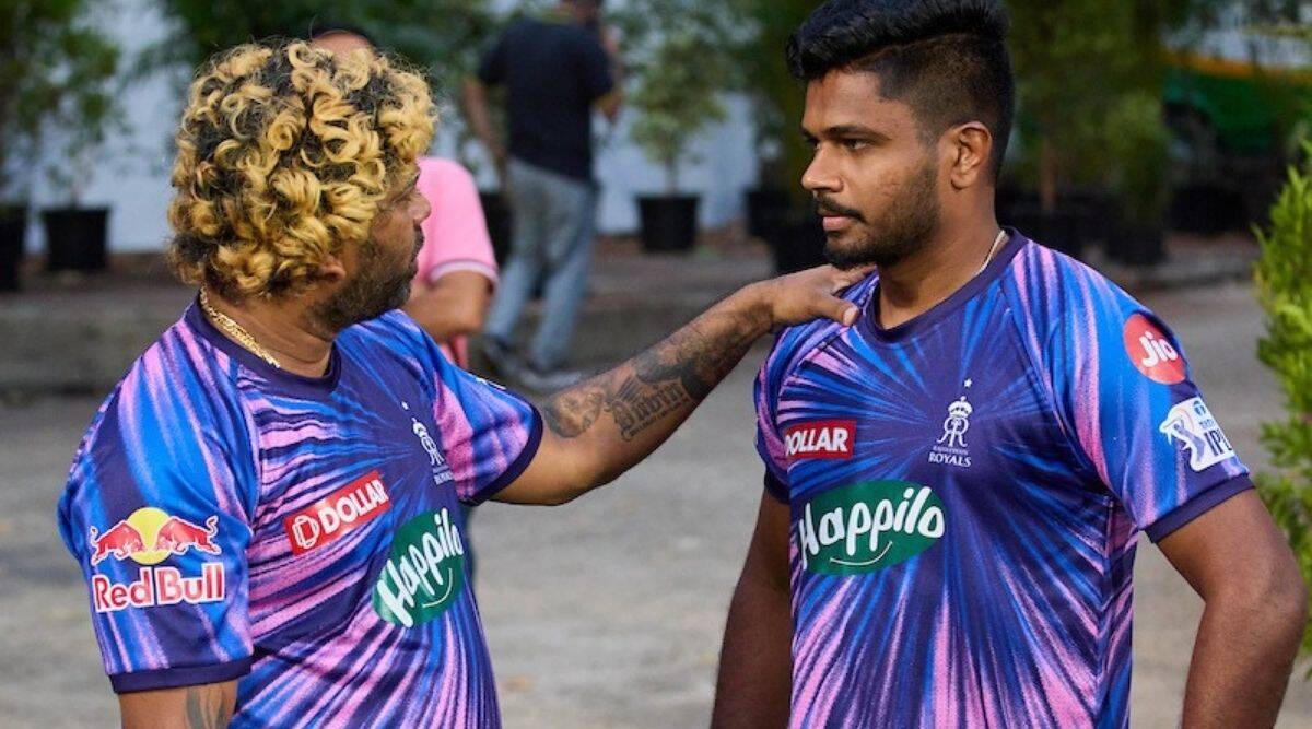 Sanju Samson and Lasith Malinga | Rajasthan Royals/Twitter