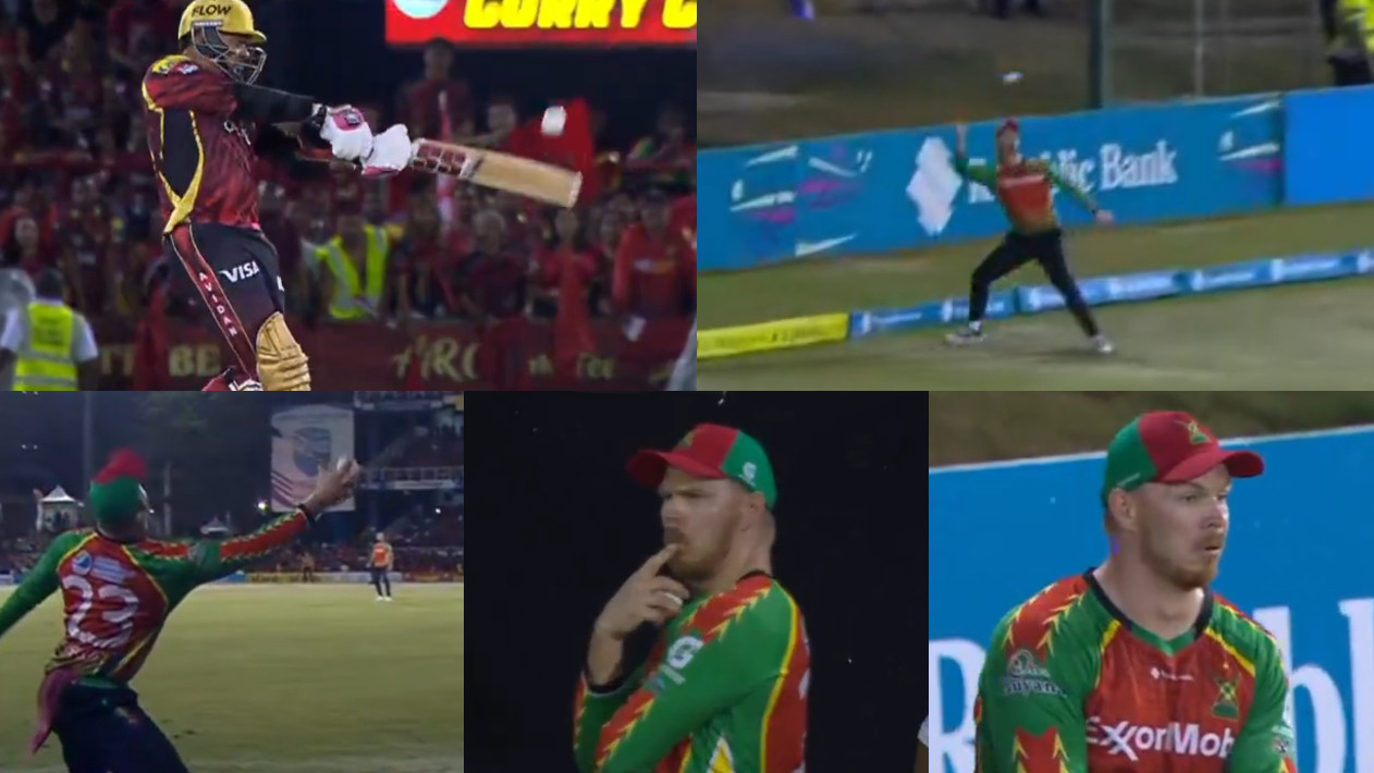 WATCH- Glenn Phillips' unbelievable one-handed grab near the boundary in CPL 2026; fielder himself left in disbelief