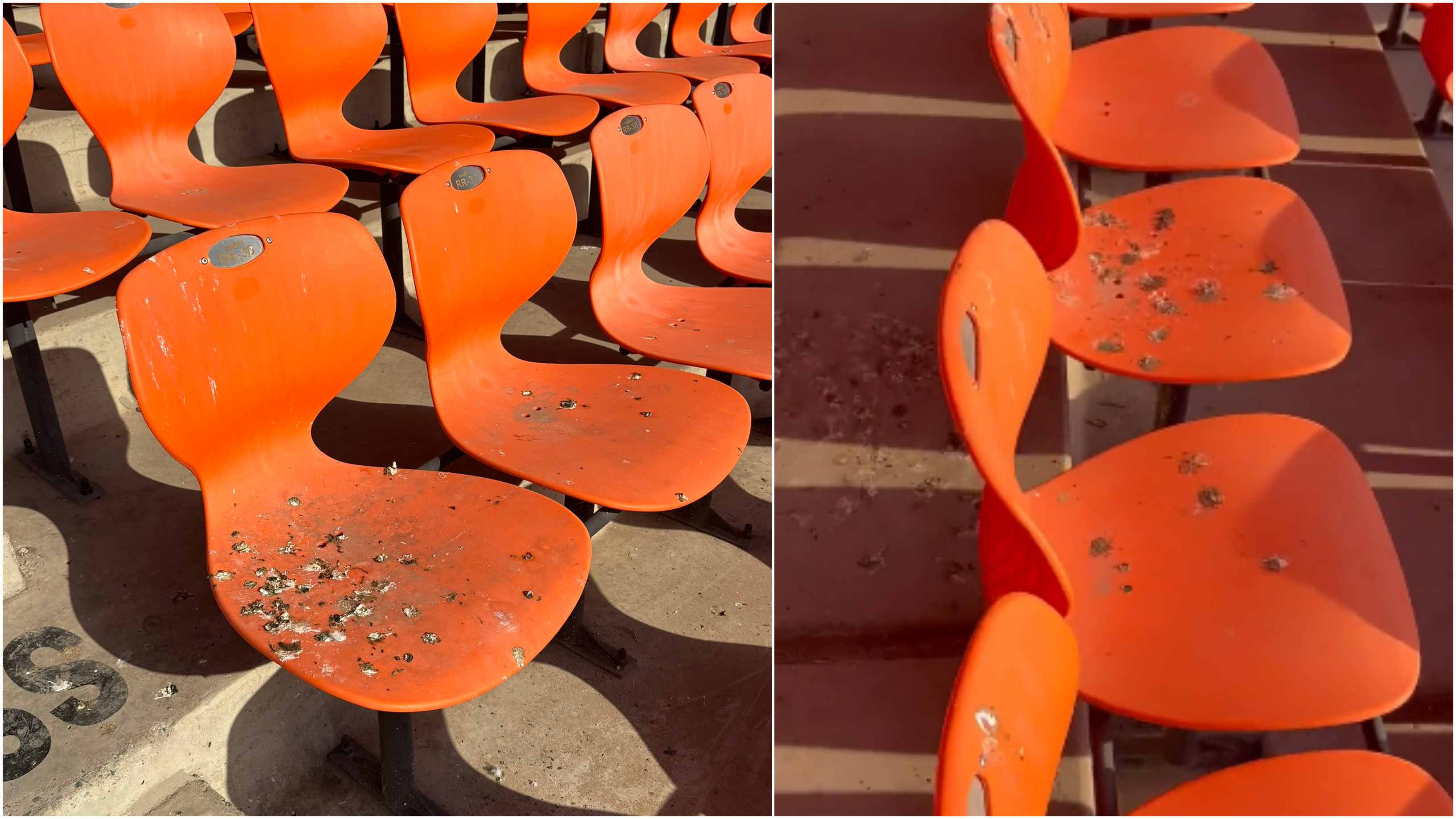 Dirty seats at Ahmedabad’s Narendra Modi Stadium | @CricSourabh7/X