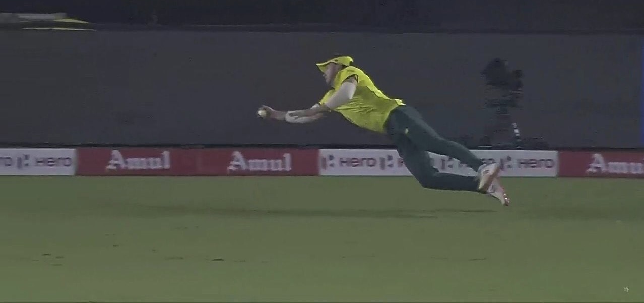 Miller dived full stretch to his right to catch the ball | Twitter