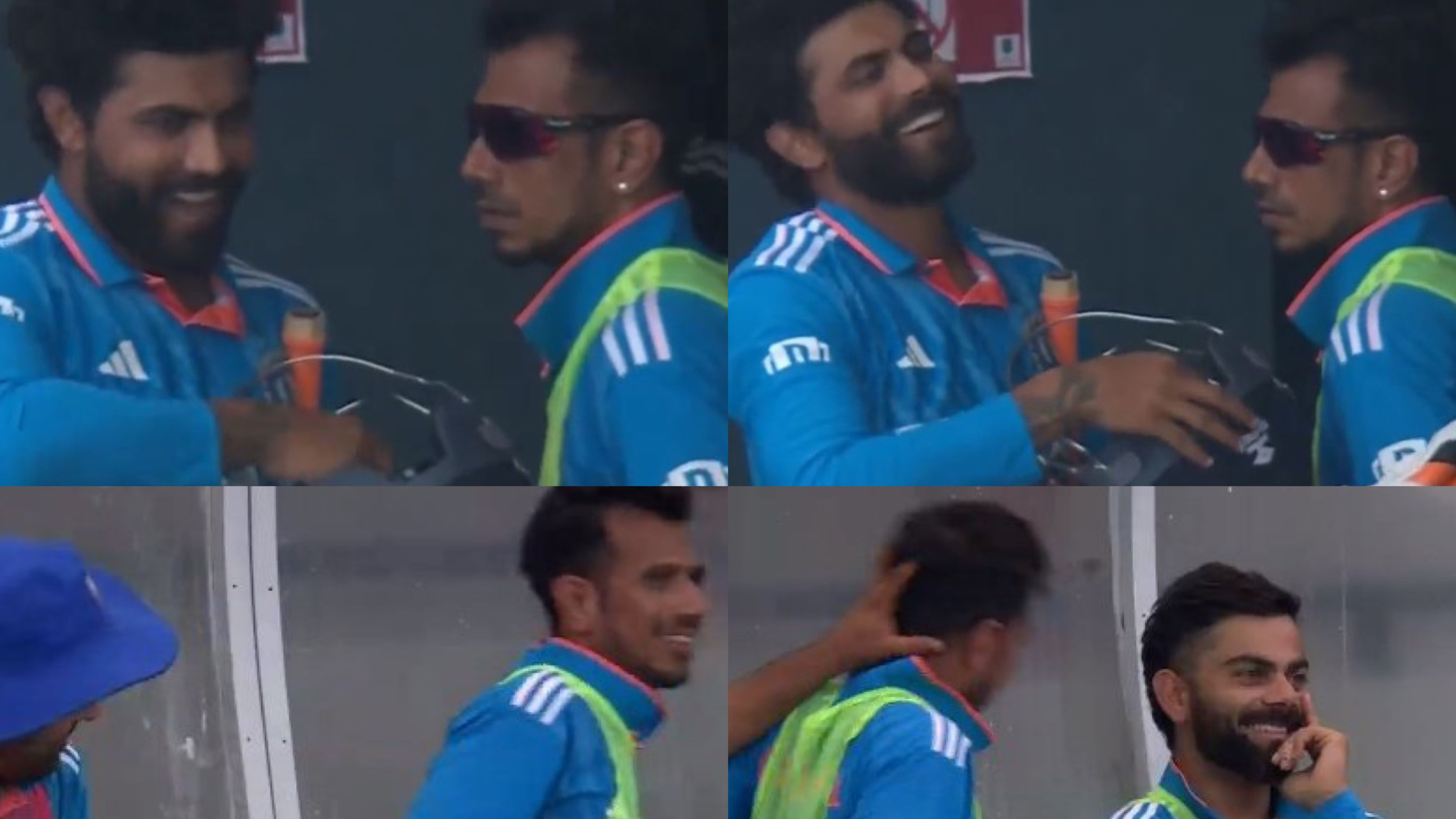 WI v IND 2023: WATCH- Chahal engages in banter with Jadeja; gets whacked by Rohit on sidelines