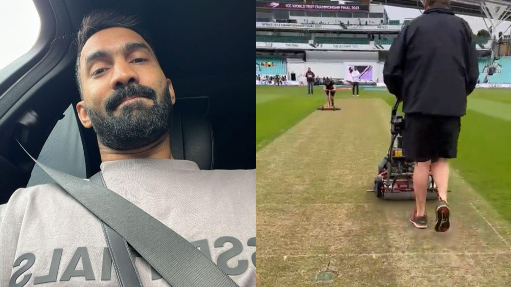 WTC 2023 Final: WATCH- ‘Not lawn mowing, but lifting the grass so it’s cut well”- Dinesh Karthik on Oval pitch being trimmed