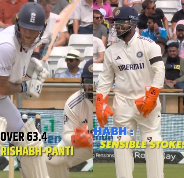 Rishabh Pant was chirping in Ben Stokes' ears | X