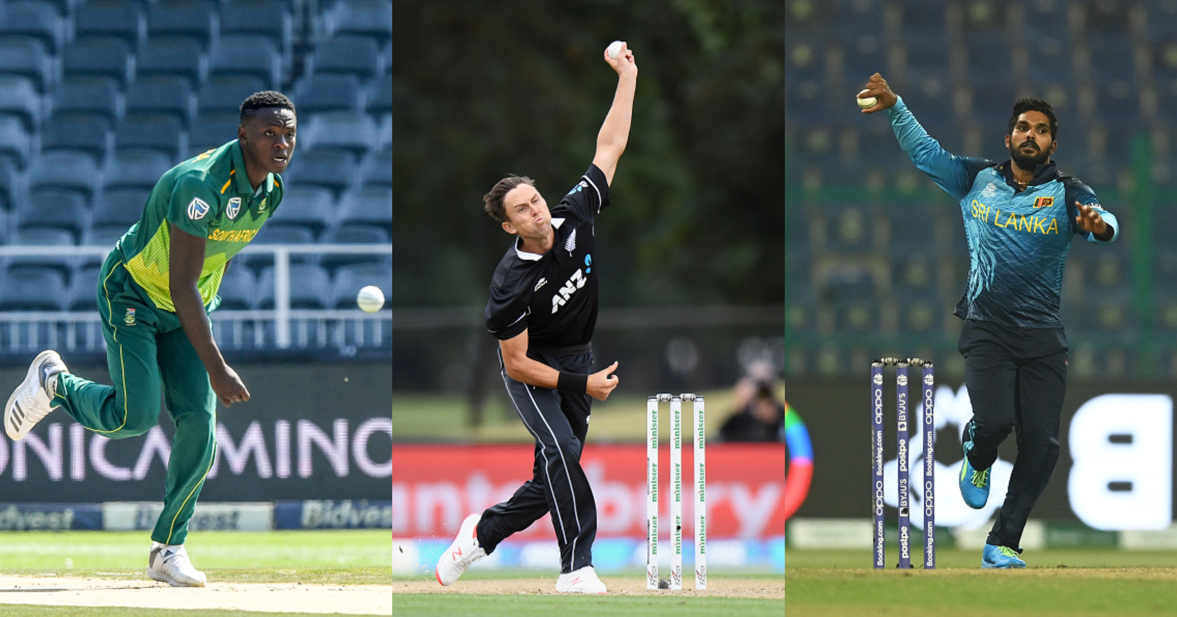 Kagiso Rabada, Trent Boult and Wanindu Hasaranga | GETTY