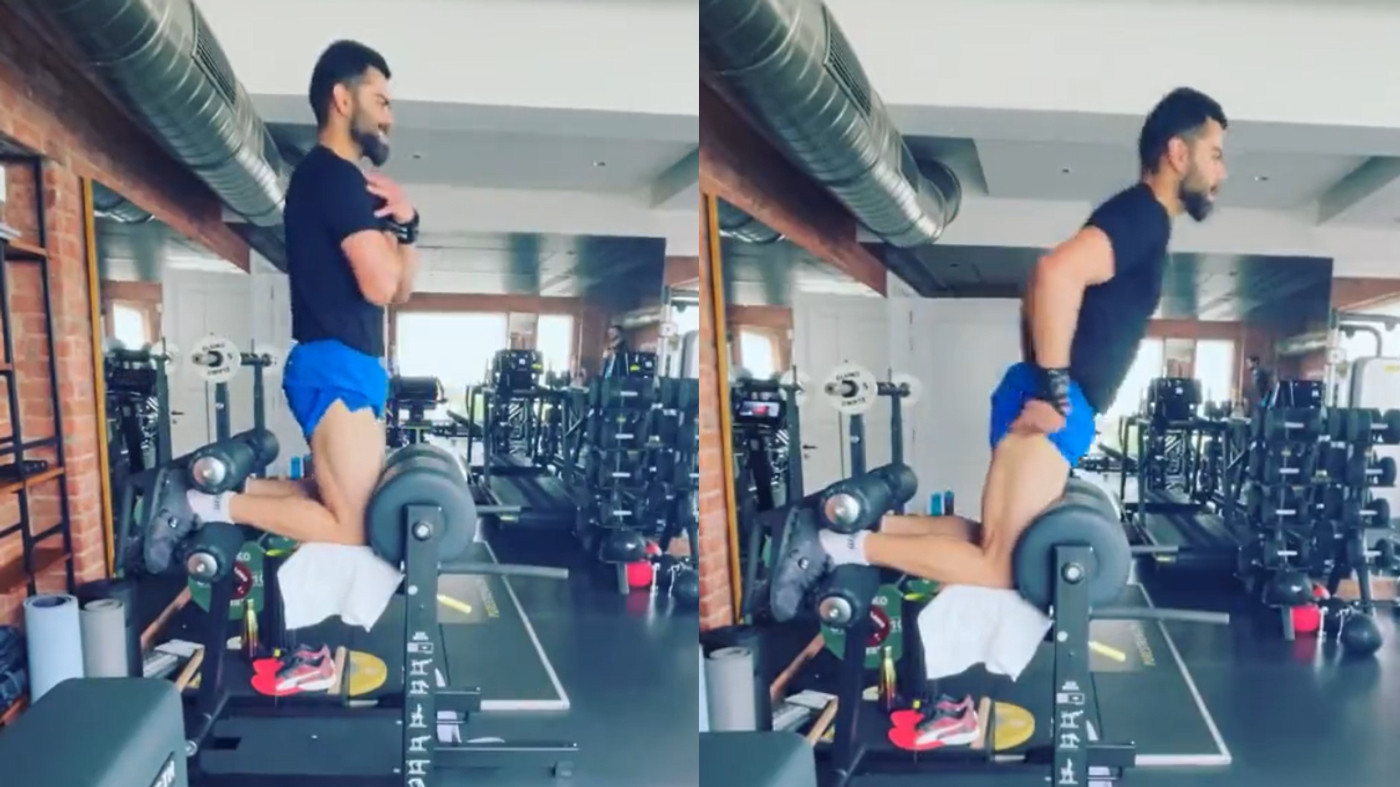 WATCH - Virat Kohli sweats out in gym; posts clip with a motivational quote