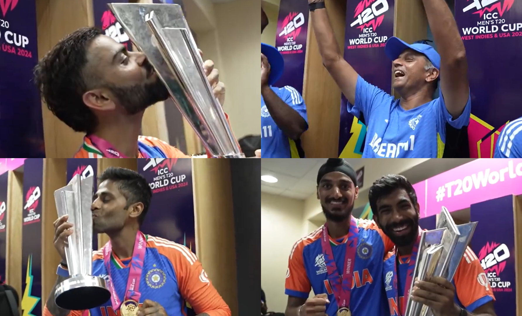 Indian players celebrating in dressing room after T20 WC win | BCCI X