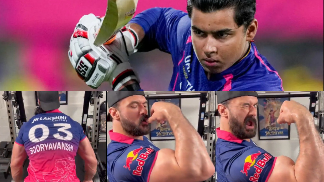 IPL 2026: WATCH- “Chosen One”- WWE Superstar Drew McIntyre workouts in Vaibhav Sooryavanshi RR jersey