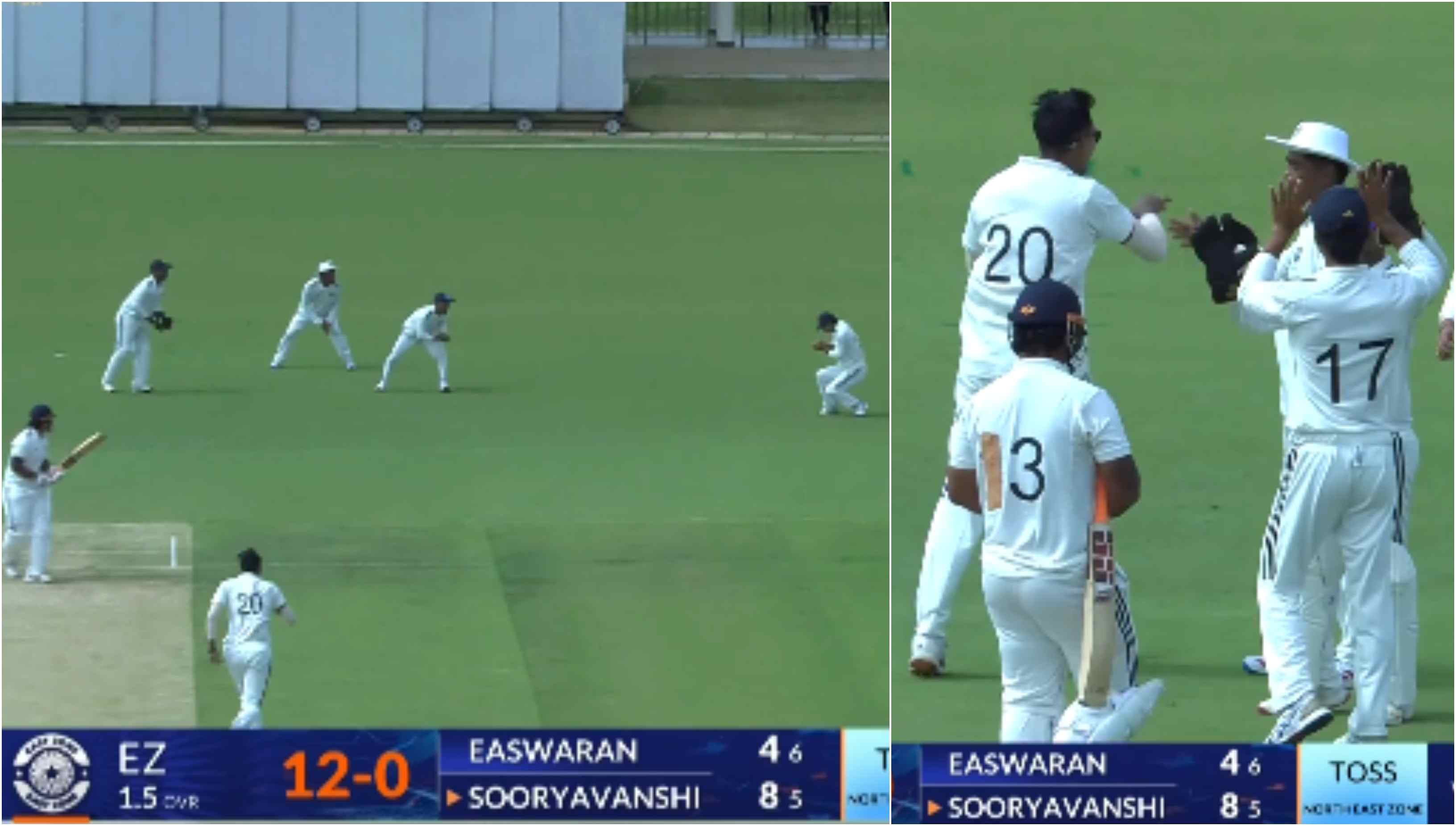 Vaibhav Sooryavanshi's dismissal on Duleep Trophy debut | BCCI Domestic/X