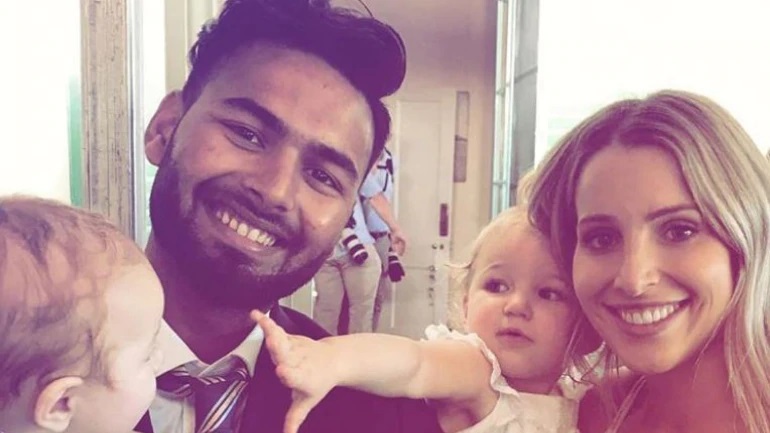 Rishabh Pant's famous babysitter photo with Tim Paine's kids and wife | Twitter