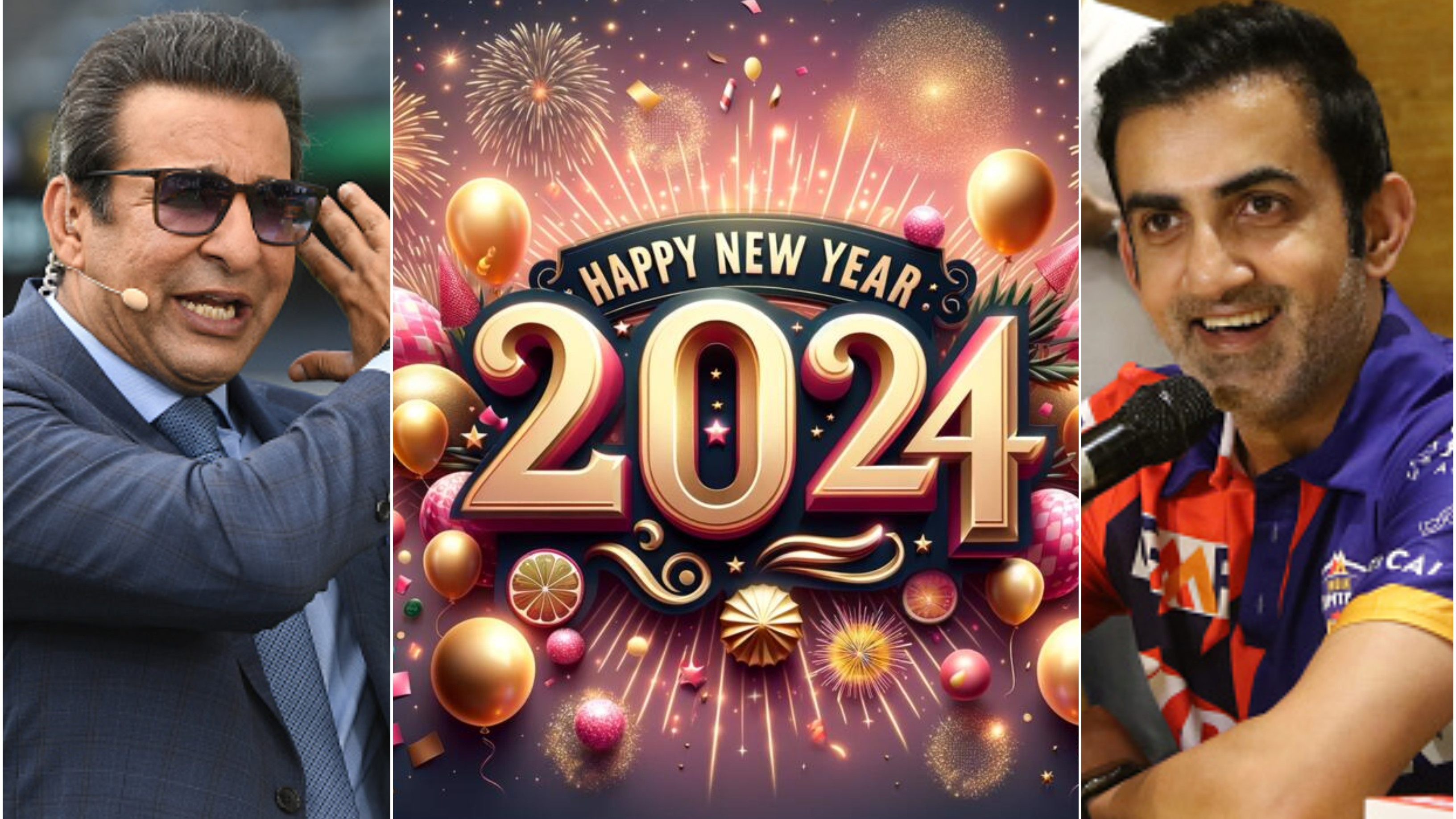 Gautam Gambhir, Wasim Akram lead cricket fraternity's Happy New Year 2024 wishes