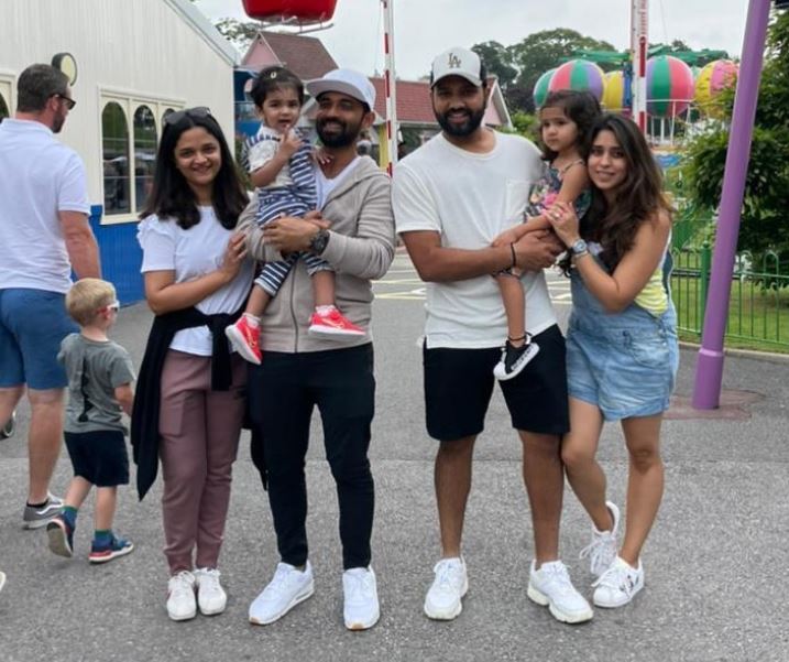 Rohit Sharma and Ajinkya Rahane with their families | Instagram