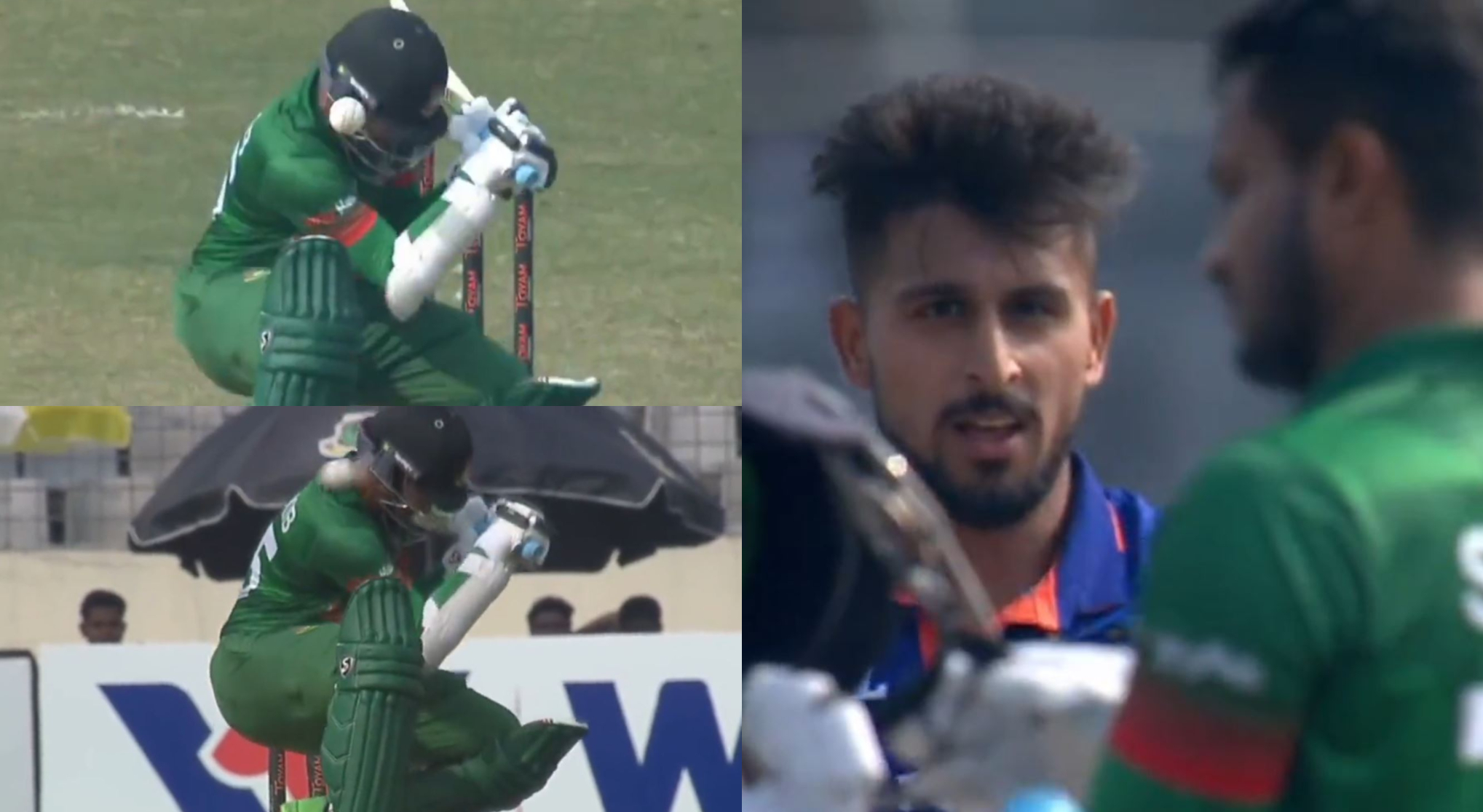 Umran Malik also hit Shakib Al Hasan on his body and helmet multiple times | Twitter