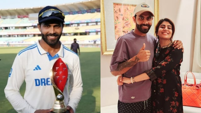 IND v ENG 2024: WATCH- 'She always gives me confidence'- Ravindra Jadeja dedicates Player of the Match award to wife Rivaba