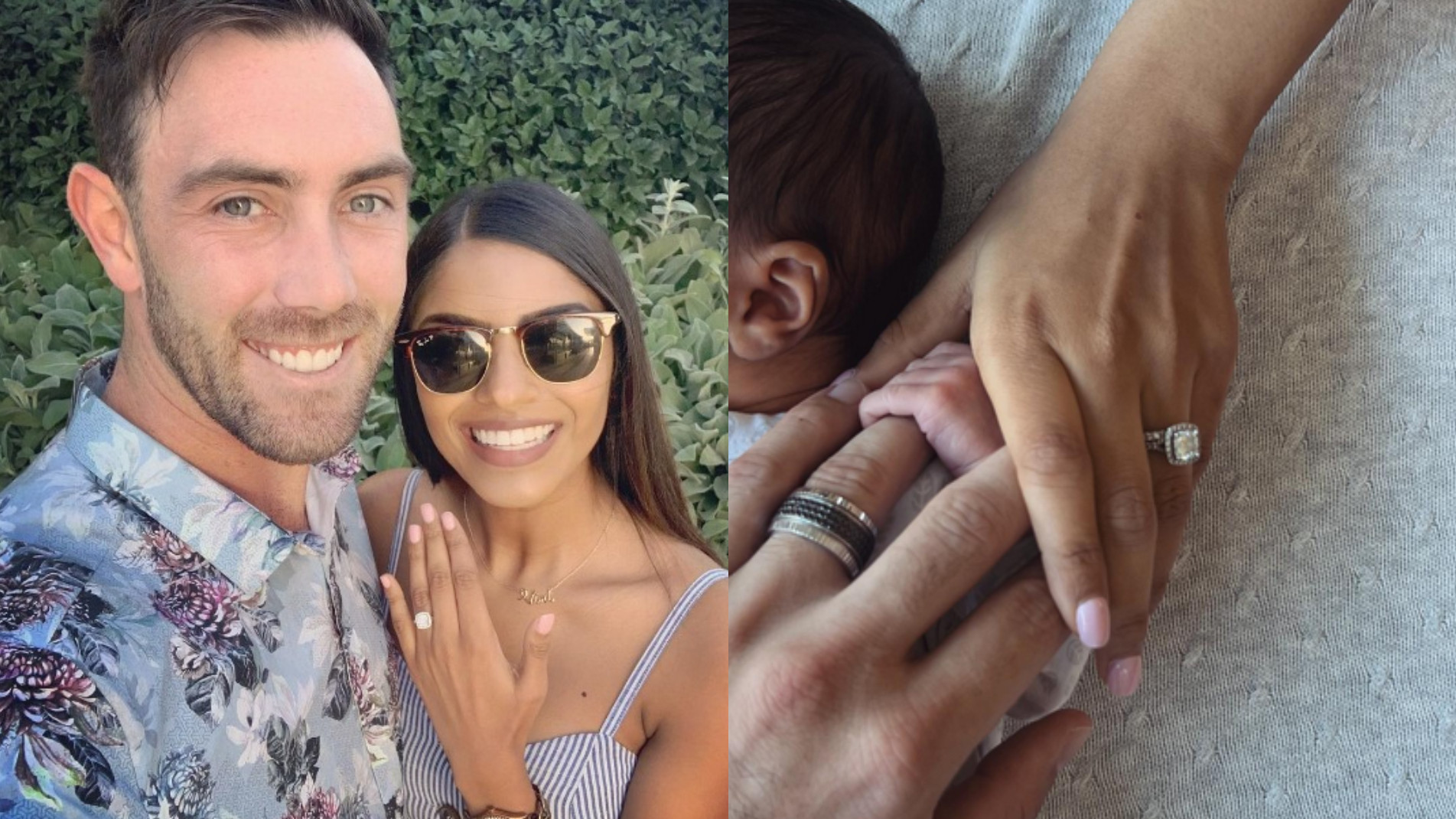 Glenn Maxwell and Vini Raman share first glimpse of their rainbow baby