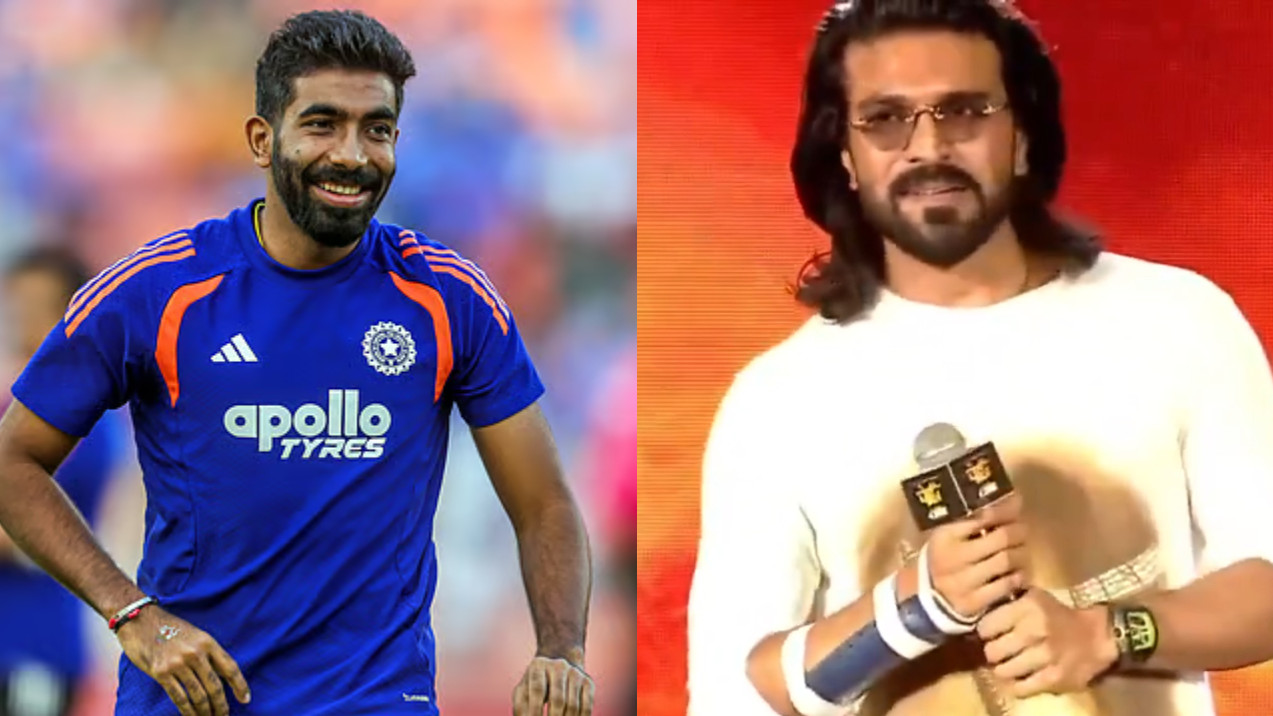 WATCH- “Thanks for taking football so ahead”- Ram Charan confuses Jasprit Bumrah for a footballer; apologizes later