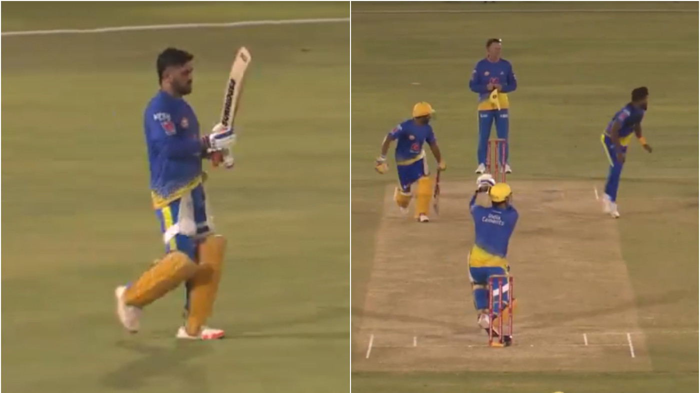 IPL 2021: WATCH - MS Dhoni goes berserk in the practice match; takes on every bowler 