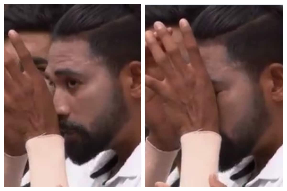 Mohammad Siraj wiping off his tears while national anthem played | Screengrab