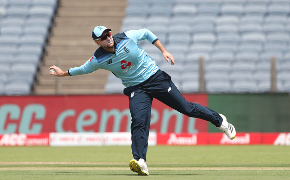 Liam Livingstone in action while fielding in the 2nd ODI in Pune | Getty Images