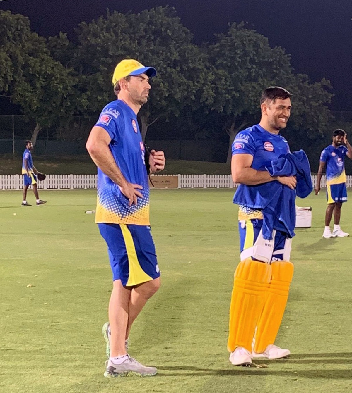 CSK coach Stephen Fleming with captain MS Dhoni | Twitter