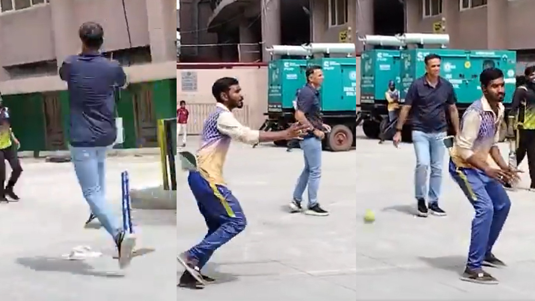 WATCH- Rahul Dravid plays cricket with NCA ground staff in Bengaluru