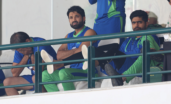 Babar Azam and Mohammad Rizwan watching as Pakistan lose the second Test in Multan | Getty