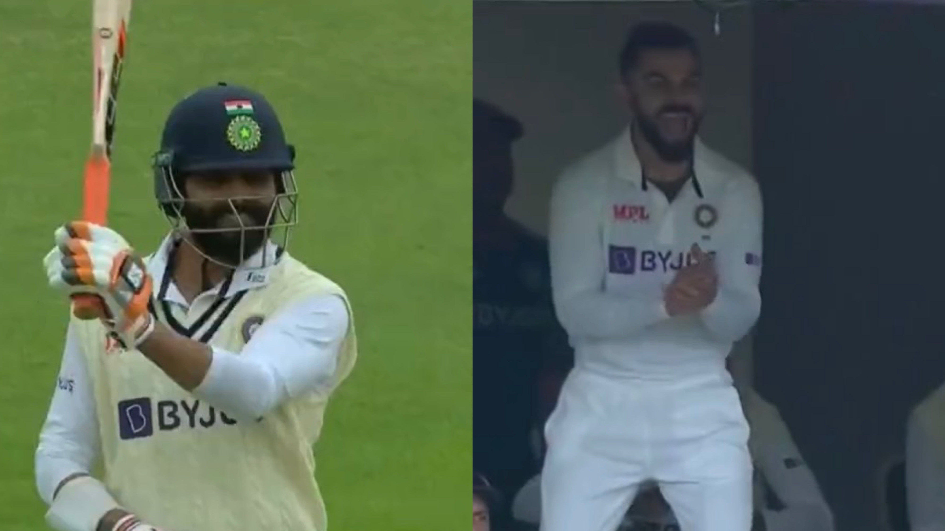 ENG v IND 2022: WATCH - Virat Kohli reacts in jubilation as Ravindra Jadeja celebrates ton with 'sword celebration'