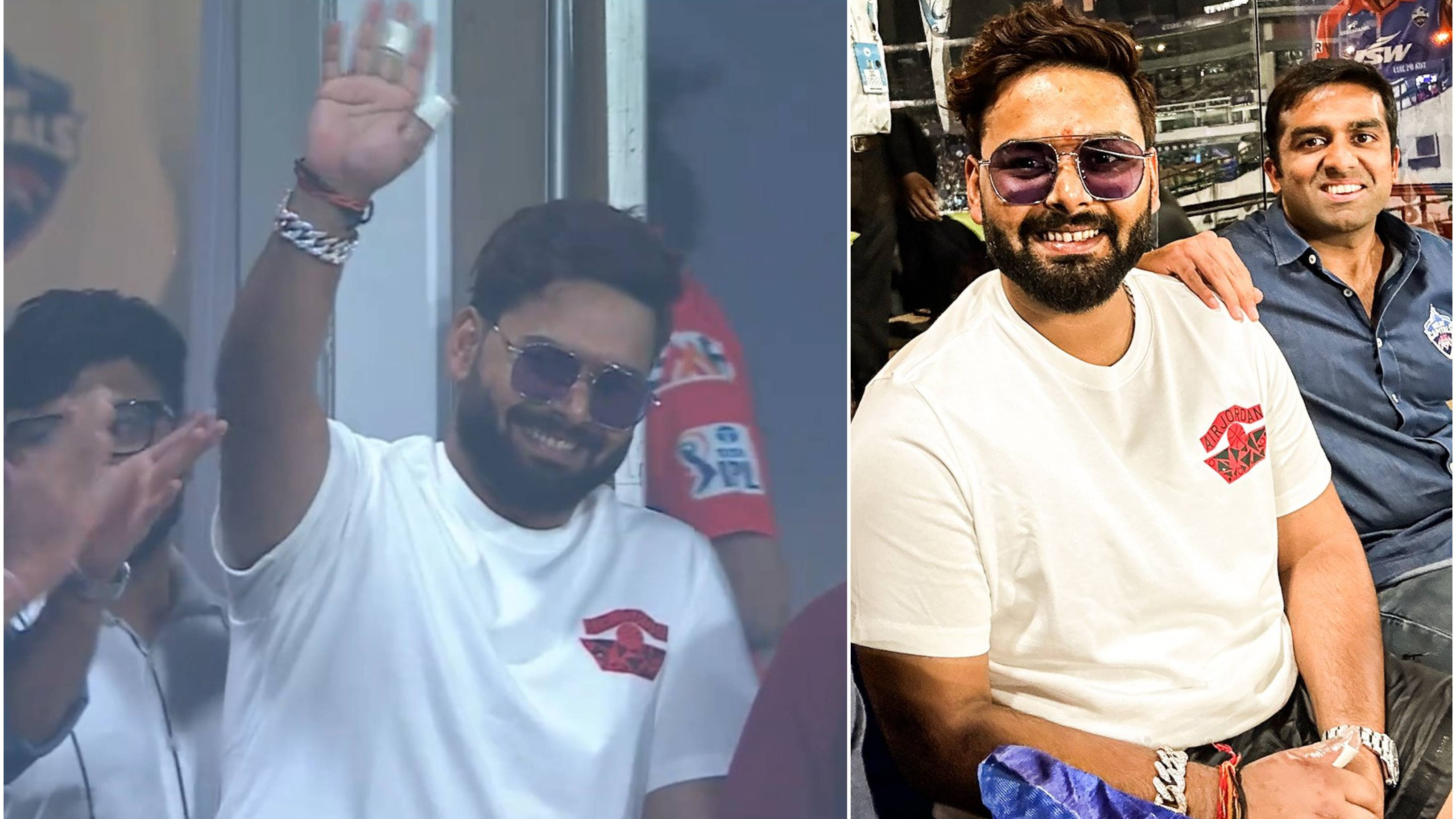 IPL 2023: WATCH - Rishabh Pant arrives at Arun Jaitley Stadium; cheers for DC from stands during match vs GT