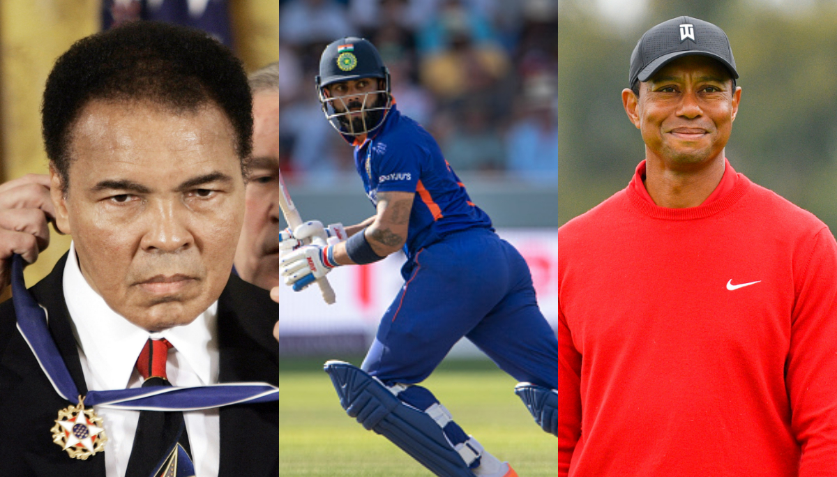 Muhammad Ali, Virat Kohli and Tiger Woods | Getty Images