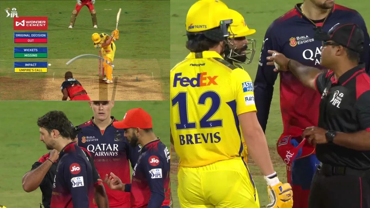 Dewald Brevis was not allowed to take DRS review as the timer had run out.|  X