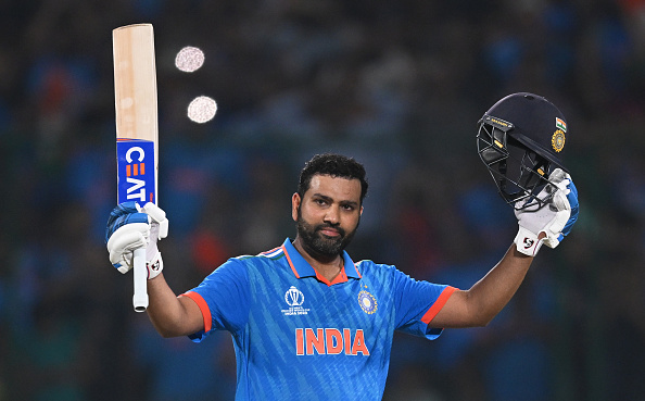 Rohit Sharma celebrates his century against Afghanistan | Getty