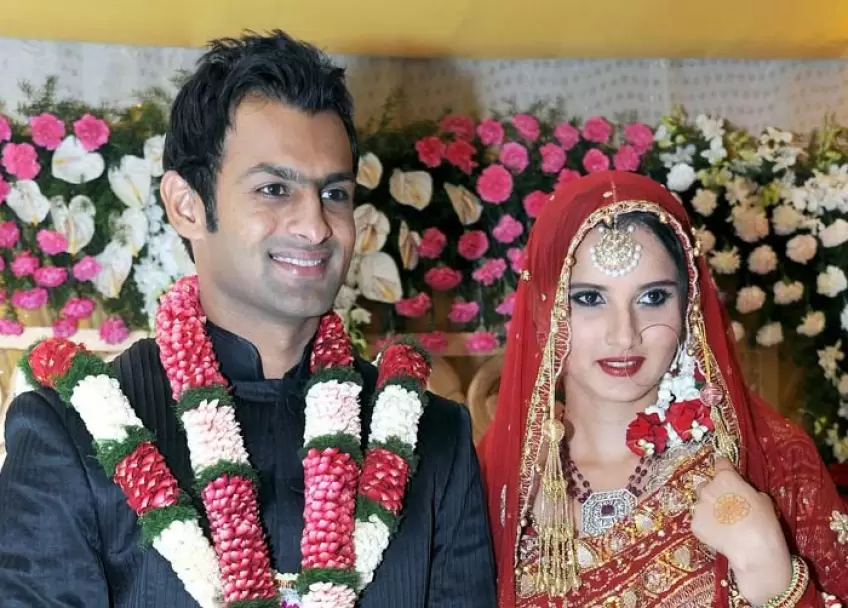 Shoaib Malik and Sania Mirza on their wedding day | X