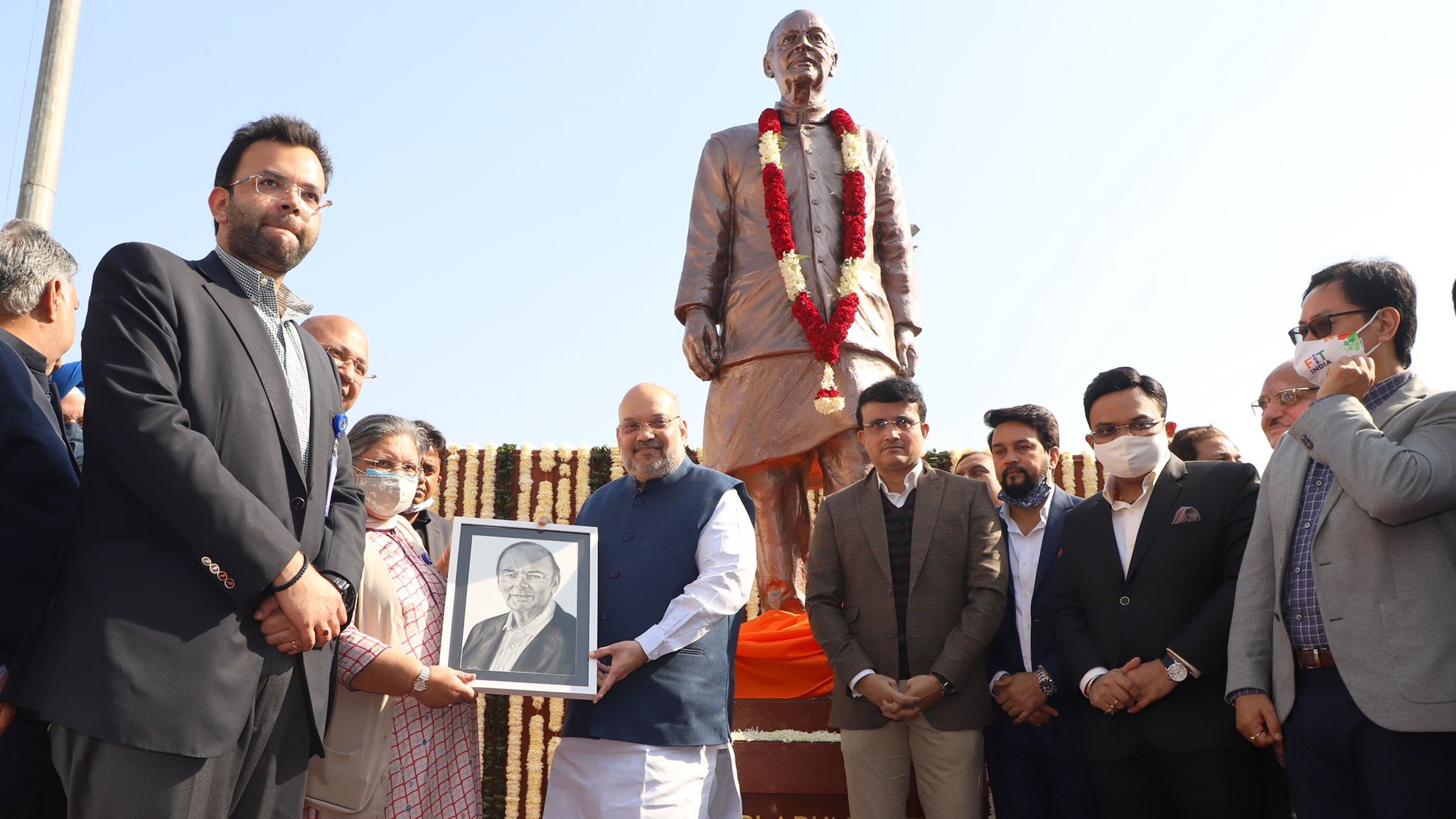 Amit Shah unveils Arun Jaitley's life-size statue at Delhi’s Feroz Shah Kotla Stadium