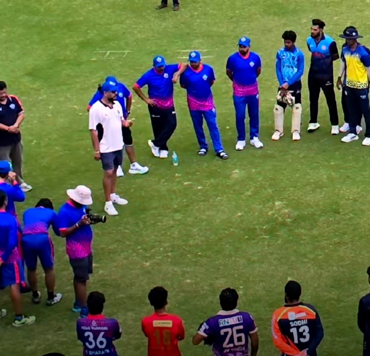 Yuvraj Singh and Sourav Ganguly at DC trials in Bengaluru | X