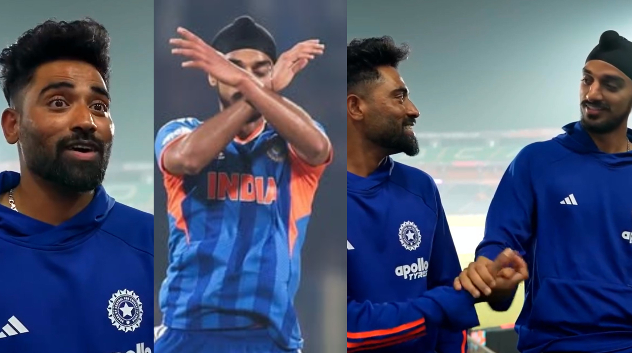 Siraj rated Arshdeep's CR7 celebration during IND v NAM match | BCCI Instagram