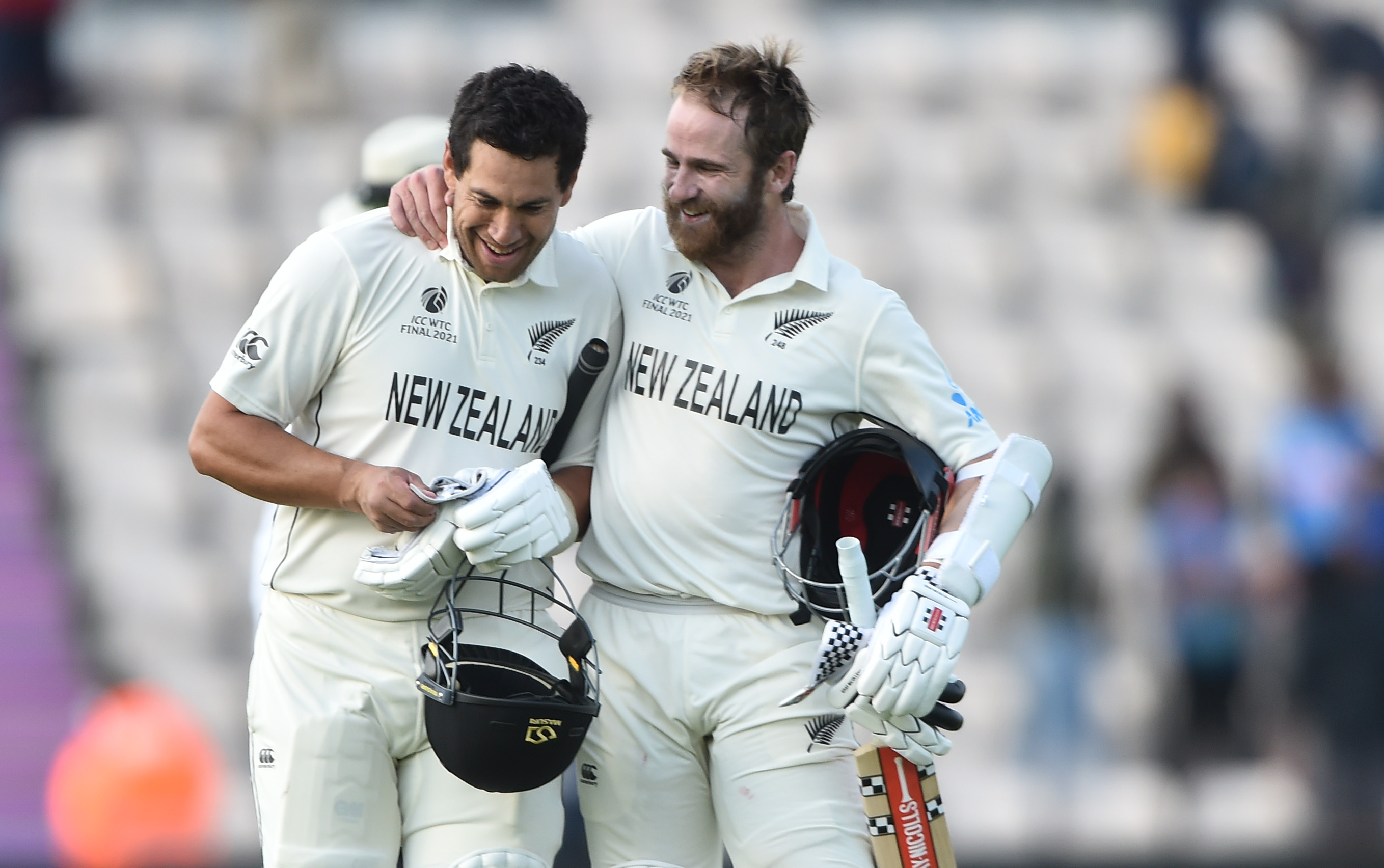 Kane Williamson and Ross Taylor smile after NZ won the WTC 2021 Final | Getty