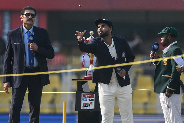 Rishabh Pant at the toss before the start of Guwahati Test | Getty
