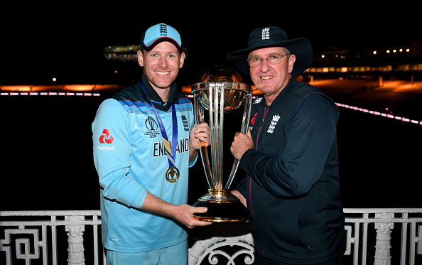 Eoin Morgan and Trevor Bayliss | Getty