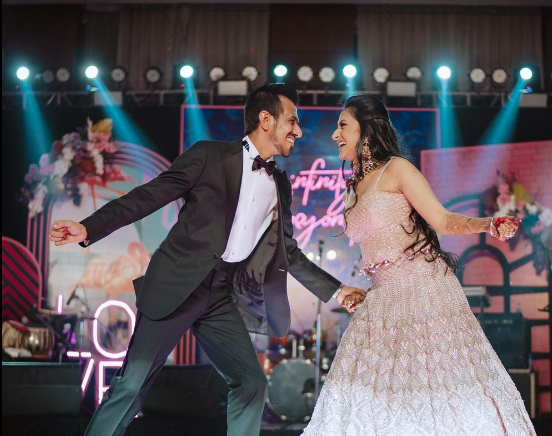 Yuzvendra Chahal and Dhanashree Verma dancing on their Sangeet ceremony | Instagram